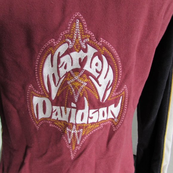 HARLEY DAVIDSON Black/Burgundy Full Zip Hoodie - Picture 7 of 8